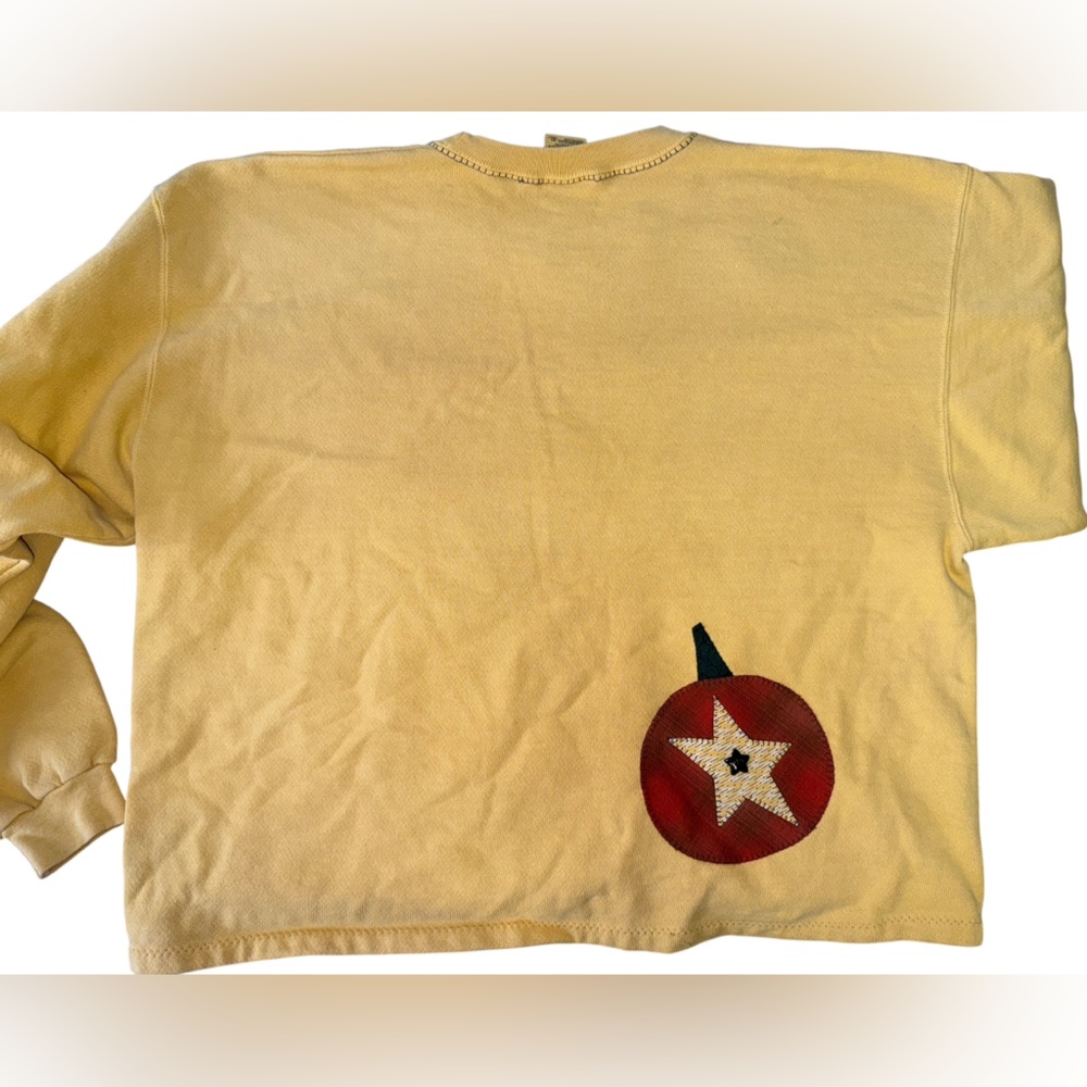 Vintage Yellow Patchwork Sweatshirt With Black Ca… - image 8